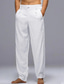 Χαμηλού Κόστους casual παντελόνι-Ανδρικά Λευκά παντελόνια Παντελόνια Καλοκαίρι παντελόνι Παντελόνι παραλίας Μπροστινή τσέπη Ισιο πόδι Σκέτο Άνεση Αναπνέει Causal Καθημερινά Αργίες Μείγμα Λινό / Βαμβάκι Κομψό στυλ street