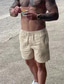 billiga Casual shorts-Herr Shorts Linne Shorts Sommarshorts Beach Shorts Snörning Elastisk midja Slät Andningsfunktion Mjuk Kort Ledigt Dagligen Helgdag Streetwear Hawaiisk Svart Vit Microelastisk