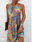 cheap Print Floral Dresses-Women&#039;s Summer Dress Halter Neck Dress Print Dress Active Fashion Streetwear Outdoor Vacation Daily Regular Fit Paisley Sleeveless Halter Neck Yellow Royal Blue Blue Dark Blue Summer Spring