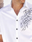 お買い得  メンズカジュアルシャツ-男性用 アロハシャツ ボタンアップシャツ サマーシャツ カジュアルシャツ ビーチシャツ グラフィック 折襟 ホワイト ピンク ブルー ストリート バケーション 半袖 ボタンダウン 衣類 ファッション レジャー