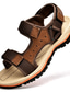 cheap Men&#039;s Sandals-Men&#039;s Sandals Roman Shoes Beach Daily Microfiber Breathable Dark Brown Black Khaki Summer Fall