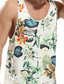 billige 3D-herreskjorter-Herre Vest Top Grafisk Blomst Rund hals Tøj 3D-udskrivning Afslappet Daglig Uden ærmer Trykt mønster Mode Hawaiiansk Letvægt