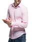 billige fritidsskjorter for menn-Herre linskjorte Aftæpning Vår sommer Langermet Svart Hvit Rosa عادي Avslappet Daglig Klær