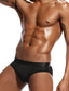 abordables Ropa interior masculina-Hombre 2 paquetes Slip Transpirable Suave Plano Media cintura Negro Blanco