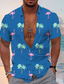 abordables Camisas hawaianas-Hombre Camisa camisa hawaiana Flamenco Árbol de coco Estampados Cuello Vuelto Rosa Azul Marino Azul Piscina Gris Diario Festivos Mangas cortas Abotonar Estampado Ropa Tropical Moda Ropa de calle