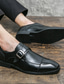 ieftine Oxfords Bărbați-Bărbați Mocasini &amp; Balerini Pantofi de stil britanic Mărime Plus Size Afacere Casual Englezesc Zilnic Plimbare PU Cald Cizme / Cizme la Gleznă Maro Închis Negru Bloc Culoare Primăvară Toamnă