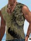 billige Fitness-tanktops-Herre Vest Top Ærmeløs T-shirt til mænd Grafisk Dyr Løve V-hals Tøj 3D-udskrivning Sport Løb Uden ærmer 3D-udskrivning Designer Afslappet Muskel