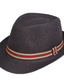 cheap Men&#039;s Hats-Men&#039;s Straw Hat Sun Hat Fedora Trilby Hat Black Brown Polyester Braided Streetwear Stylish 1920s Fashion Daily Outdoor clothing Holiday Plain Sunscreen Breathability