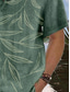 billige Hawaiiskjorts-Herre Skjorte Hawaii skjorte Stripet Grafiske trykk Blader Aftæpning Blå Lilla Grønn utendørs Gate Kort Erme Knapp ned Trykt mønster Klær Sport Mote Gatemote Designer