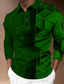 olcso 3D póló-Férfi POLO trikó Golfing Grafikai nyomatok Geometria Térfogatcsökkenés Sárga Katonai zöld Rubin Medence Bíbor 3D nyomtatás Szabadtéri Utca Hosszú ujj Nyomtatott Gomb lefelé Ruházat Divat Dizájn