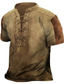 tanie T-shirty 3D męskie-Męskie Podkoszulek Koszulki Graficzny Kolorowy blok Kołnierz Odzież Druk 3D Codzienny Sport Krótki rękaw Wiązanie Nadruk Zabytkowe Moda Designerskie