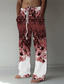 ieftine pantaloni imprimati-Bărbați Pantaloni Pantaloni de vară Pantaloni de plajă Cordon Talie elastică Imprimare 3D Bloc Culoare Imprimeu Grafic Confort Casual Zilnic Concediu Șic Stradă Designer Negru Roșu Vin