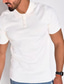 baratos polo clássico-Homens Camiseta Polo Camisa de golfe Colarinho polo Verão Manga Curta Vinho Preto Branco Tecido Ao ar livre Diário Roupa
