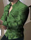 abordables Camisas estampadas para hombre-Hombre Camisa Graphic Grieta Cuello Vuelto Rojo Verde Trébol Beige Print Exterior Calle Manga Larga Abotonar Estampado Ropa Moda Design Casual Transpirable