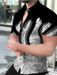 voordelige Hawaiiaanse overhemden-Voor heren Overhemd Hawaiiaans overhemd Grafische prints Octopus Strijkijzer Zwart Wit Zwart Wit Wijn Rood Straat Casual Korte Mouw Button-omlaag Afdrukken Kleding Sport Modieus Streetwear Ontwerper