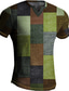 billige 3D-herreskjorter-Herre Vaffel T-shirt Plæd / Tern Grafiske tryk V-hals Tøj 3D-udskrivning udendørs Daglig Kortærmet Trykt mønster Mode Designer Afslappet