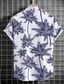 billige Skjorter med tryk til mænd-Herre Skjorte Hawaii skjorte Button Up skjorte Sommer skjorte Casual skjorte Lys Kaffe Sort Blå Grøn Grå Kortærmet Kokos palme Grafiske tryk Aftæpning Gade Daglig Trykt mønster Tøj Mode Afslappet