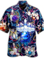 billiga Tropiska skjortor-Herr Skjorta Hawaii skjorta Grafiska tryck Bowlingklot Nedvikt Rubinrött Blå Grön Ledigt Hawaiisk Kortärmad Button-Down Mönster Kläder Tropisk Mode Streetwear Hawaiisk