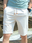 cheap Casual Shorts-Men&#039;s Bermuda shorts Beach Shorts Casual Shorts Pocket Drawstring Elastic Waist Plain Breathable Quick Dry Knee Length Casual Daily Holiday 100% Cotton Fashion Streetwear Black White