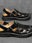 ieftine Sandale Bărbați-Bărbați Sandale Mocasini &amp; Balerini Sandale de moda Sandale din piele Mărime Plus Size Casual Stiluri de Plajă Casă Zilnic Drumeții Plimbare Piele Respirabil Negru Maro Gri Primăvară Vară