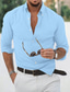 preiswerte Freizeithemden für Herren-Herren Hemd Feste Farbe Umlegekragen Schwarz Weiß Rosa Marineblau Blau Outdoor Strasse Langarm Button-Down Bekleidung Modisch Brautkleider schlicht Atmungsaktiv