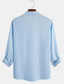 abordables chemises décontractées pour hommes-Homme Chemise Lin Chemisette Chemise d&#039;été Col rabattu Printemps été manche longue Bleu Vert Beige Plein Casual du quotidien Vêtement Tenue