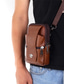 baratos Os melhores acessórios masculinos-bolsa de cintura de couro masculina fashion pochete multifuncional bolsa de cinto de grande capacidade bolsas de ombro marrom bolsas crossbody bolsa de celular com fivela multicamada