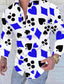 abordables Chemises imprimées pour hommes-Homme Chemise Ecossais Col Mao Rouge Bleu Gris Sortie chemises de golf manche longue Patchwork Imprimer Vêtement Tenue Design Punk et gothique