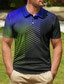 voordelige men&#039;s golf-Voor heren POLO Shirt Golfshirt Verloop Grafische prints Geometrie Strijkijzer Geel Lichtgroen Rood blauw Hemelsblauw Buiten Straat Korte Mouw Button-omlaag Afdrukken Kleding Modieus Ontwerper Casual