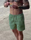 billiga Casual shorts-Herr Shorts Linne Shorts Sommarshorts Beach Shorts Snörning Elastisk midja Slät Andningsfunktion Mjuk Kort Ledigt Dagligen Helgdag Streetwear Hawaiisk Svart Vit Microelastisk