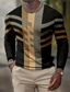 billige 3D-herreskjorter-Herre T-Shirts Vaffel T-shirt Grafisk Farveblok Rund hals Tøj 3D-udskrivning udendørs Afslappet Langærmet Trykt mønster Mode Designer Bekvem