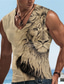 voordelige Gym tanktops-Voor heren Vest Top Mouwloos T-shirt voor heren Grafisch dier Leeuw V-hals Kleding 3D-afdrukken Sport Hardlopen Mouwloos 3D-afdrukken Ontwerper Casual Spier