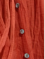 economico abiti stampati in cotone e lino-Per donna Verde militare Arancio Rosso Ruggine Nero Estate Primavera Autunno Abito Lungo Maxi Abito Abiti ispirati al lino Vestito Casual Vestito a ruota Boho Spiaggia Vestibilità comoda Colore Puro
