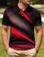 tanie klasyczna koszulka polo-Męskie Koszulka polo Koszula golfowa Wzory graficzne Podłużna Wieczorne Czerwony Na zewnątrz Ulica Krótkie rękawy Przycisk w dół Nadruk Odzież Sport Moda Moda miejska Designerskie