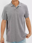 cheap Classic Polo-Men&#039;s Polo Golf Shirt Outdoor Casual Classic Short Sleeves Fashion Streetwear Solid Color Plain Button Summer White Light Green Blue Dark Gray Gray Polo