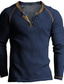 cheap Men&#039;s Casual T-shirts-Men&#039;s Henley Shirt Plain Henley Daily Wear Vacation Long Sleeve Button-Down Clothing Apparel Fashion Streetwear Casual Classic