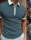 cheap Classic Polo-Men&#039;s Collar Polo Shirt T shirt Tee Golf Shirt Fashion Sportswear Casual Summer Short Sleeve Green Purple Brown Navy Blue Gray Black Geometry Collar Outdoor Street Zipper Print Clothing Clothes