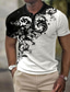 levne 3D polo-Pánské Polo trička Golfová košile Květinový Grafické tisky Přehnutý Černá Venkovní ulice Krátký rukáv Tisk Oblečení Módní Designové Na běžné nošení Prodyšné