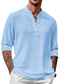 abordables camisas casuales de los hombres-Hombre camisa de lino Cuello Primavera verano Manga Larga Negro Blanco Azul Piscina Plano Casual Diario Ropa
