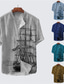 cheap Men&#039;s Printed Shirts-Men&#039;s Shirt Graphic Prints Vintage Boat Stand Collar Royal Blue Blue Brown Light Blue Gray Outdoor Street Short Sleeve Button-Down Print Clothing Apparel Fashion Designer Casual Comfortable
