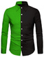 preiswerte Bedruckte Herrenhemden-Herrenhemd Colorblock-Kragen Street Casual Button-Down Langarm Oberteile Freizeit Mode Atmungsaktiv Komfort Schwarz / Rot / Sport