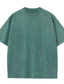 billiga Casual T-shirts för män-Herr T-shirt Tvätta skjorta i 100 % bomull Oversized skjorta T-tröja Slät Rund hals Utomhus Sport Kortärmad Kläder 100 % bomull Streetwear Designer Ledigt vardag