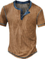 voordelige basis Henley-Voor heren Wafel Henley-shirt T-shirts Geruit geruit Henley Kleding 3D-afdrukken Buiten Casual Korte mouw nappi Modieus Ontwerper Comfortabel