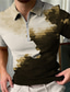 voordelige 3D-ritspolo-Voor heren POLO Shirt Golfshirt Polo met rits Grafische prints Geometrie Argyle Strijkijzer Zwart Wit Geel Marine Blauw Lichtgrijs Buiten Straat Korte Mouw Vetoketju Afdrukken Kleding Modieus