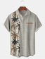 billiga fritidsskjortor för män-Herr Hawaii skjorta Knapp upp skjorta Sommarskjorta Casual skjorta Bowlingskjorta Grön Mörkgrå Grå Kortärmad Grafisk Löv Nedvikt Gata Semester Button-Down Kläder Mode Fritid