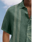 tanie Koszule hawajskie-Męskie Koszula Koszula hawajska Prążki Wzory graficzne Liście Wieczorne Niebieski Fioletowy Zielony Na zewnątrz Ulica Krótkie rękawy Przycisk w dół Nadruk Odzież Sport Moda Moda miejska Designerskie