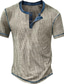 tanie podstawowy henley-Męskie Koszula Henley z waflami Koszulki Kratka Henley Odzież Druk 3D Na zewnątrz Codzienny Krótki rękaw Guzik Moda Designerskie Wygodny