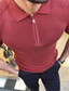 cheap Zip Polo-Men&#039;s Zip Polo Golf Shirt Daily Wear Turndown Quarter Zip Short Sleeve Fashion Solid / Plain Color Sexy Spring &amp; Summer Regular Fit Black White Yellow Red Orange Zip Polo