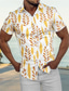 tanie męskie koszule casual-Męskie Koszula Koszula hawajska Zapinana na guziki koszula Letnia koszula Codzienna koszula Żółty Zielony Krótkie rękawy Graficzny Kształt listka Wieczorne Ulica Urlop Przycisk w dół Odzież Codzienny