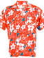billiga Tropiska skjortor-Herr Skjorta Hawaii skjorta Blommig Nedvikt Svartvit Rubinrött Orange Gata Ledigt Kortärmad Button-Down Kläder Mode Ledigt Bekväm Strandstil